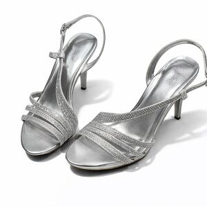 Elegant Silver Women's Heels
